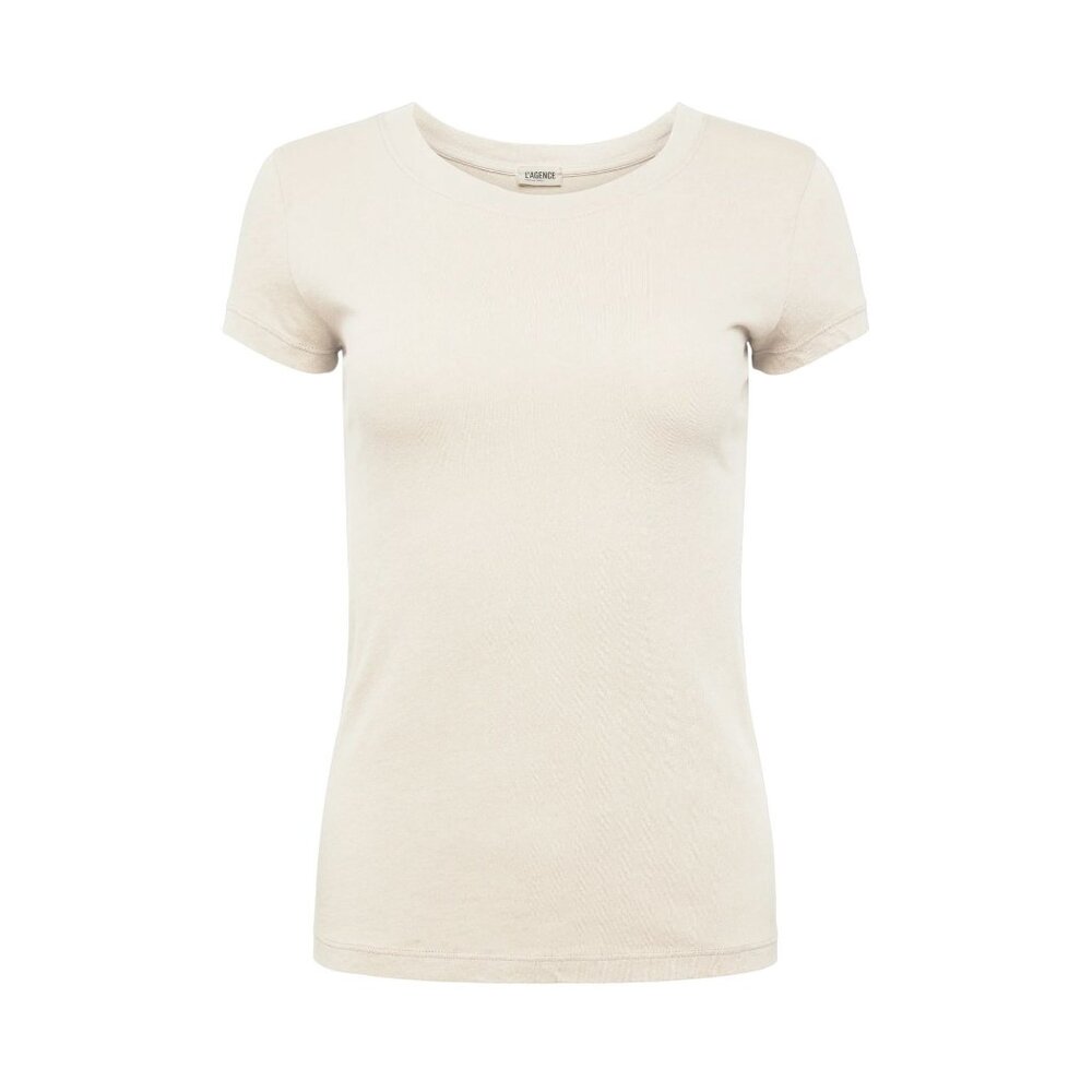 L'Agence Cory Vintage White Scoop-Neck Short Sleeve T-Shirt 100% Cotton XS NWD